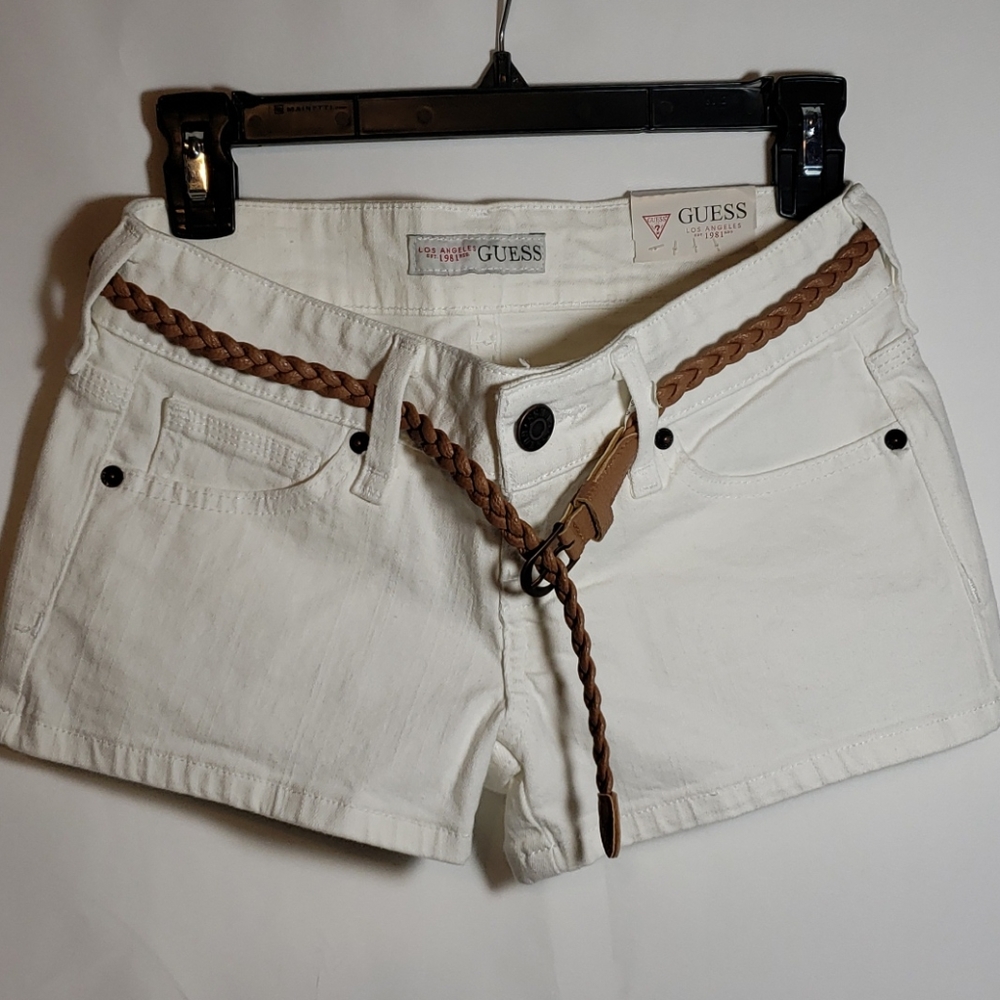 NWT GUESS white denim shorts